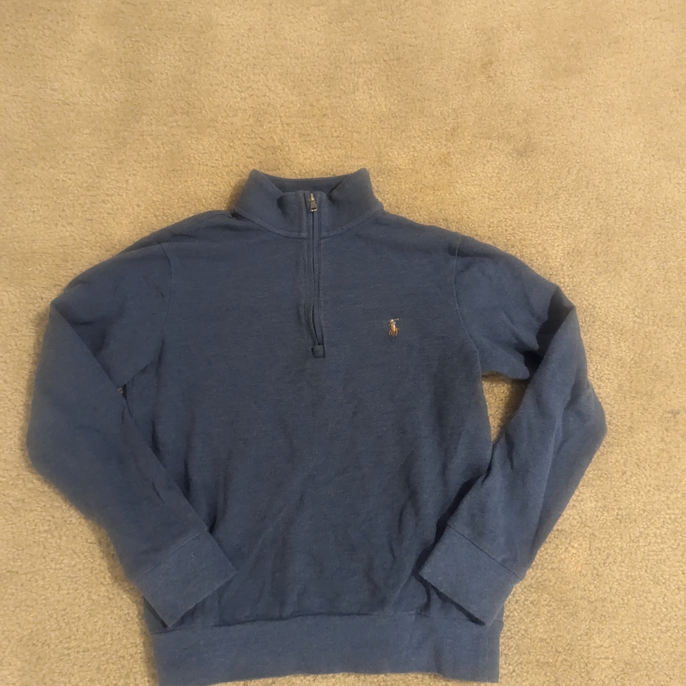Ralph Lauren Big Boys Blue Half-Zip Sweater Size Medium 10-12